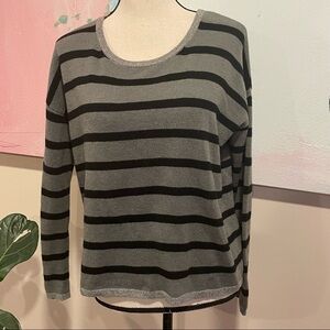 JUMPER 1234 STRIPE CASHMERE CREW SWEATER Green Gray Black - Size 1
